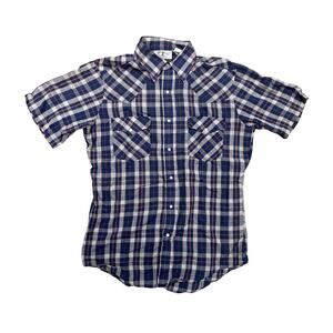 PJ Western Wear by Mareh Plaid Pearl Snap Men’s Cowboy Shirt Line Dancing Size M